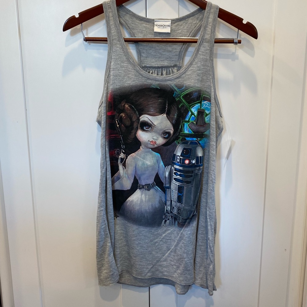 Princess Leia & R2-D2 Tank Top - Jasmine Becket Griffith Art - NWT